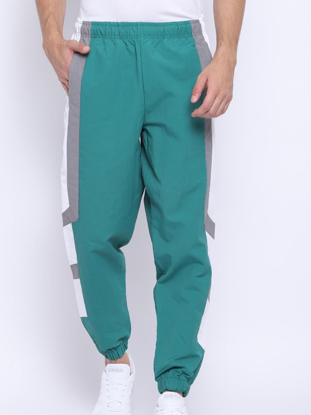 Vintage adidas EQT Colorblock Teal Nylon Windbreaker Track Pants Joggers Size L